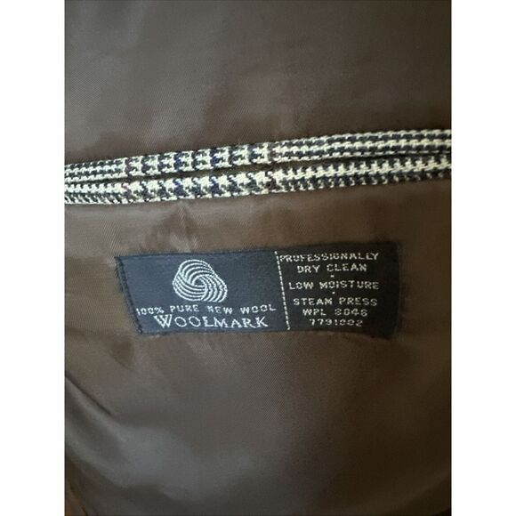 Mens Savile Row Jacket Brown Herringbone 100% Wool Blazer‎ Pockets Woolmark 44R - Picture 5 of 8